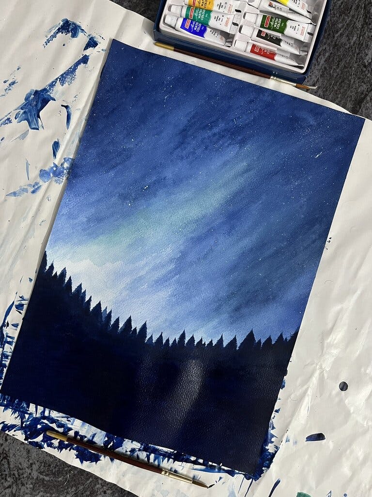 A night sky painting